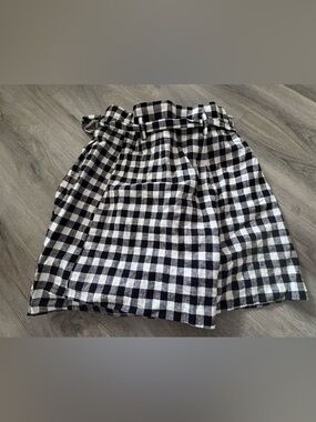 Zara Black and White Gingham Skirt/Skort